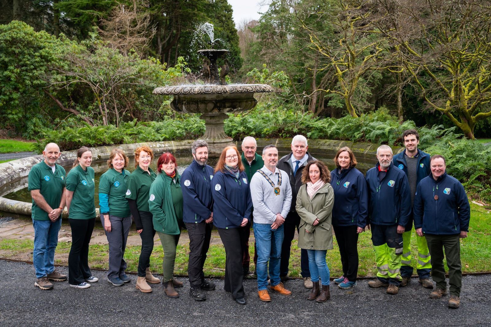 Castlewellan Historic Demesne Team at the Heron Fountain